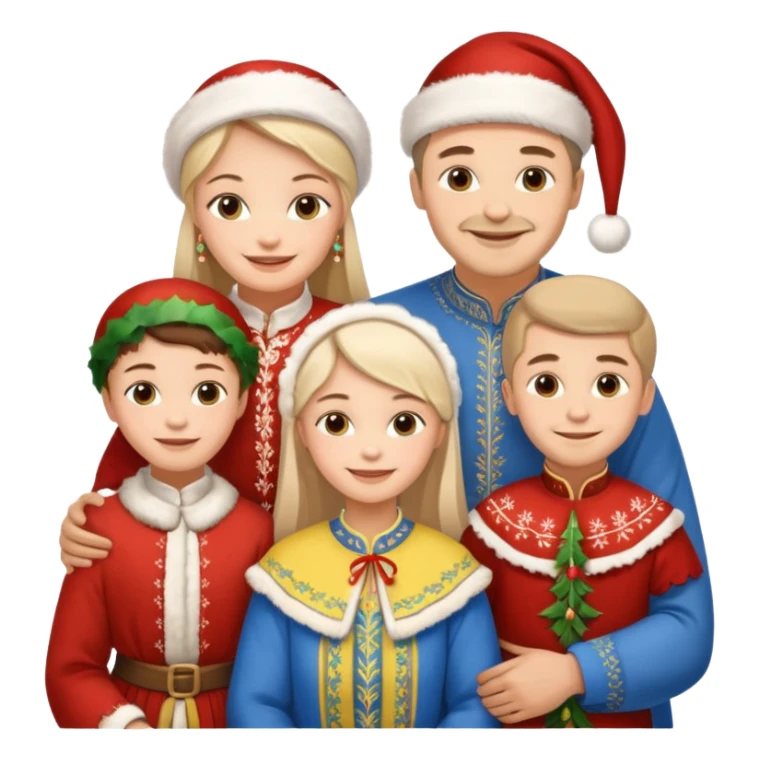  Ukrainian Christmas family gathering  sticker