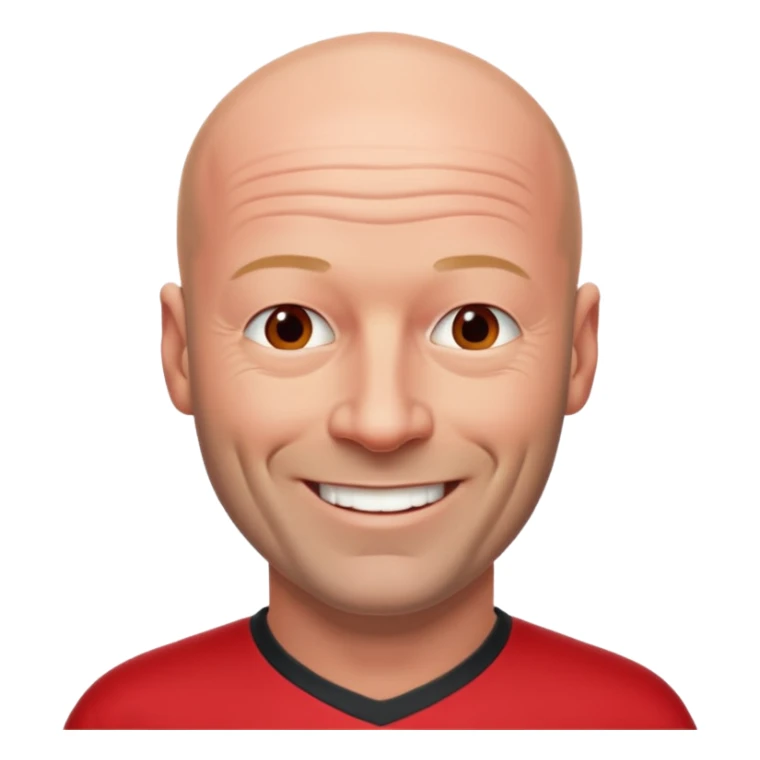 Alan Shearer bald looking older red in the face sticker