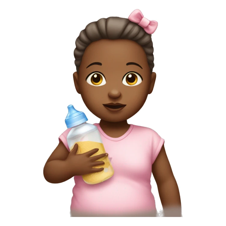 baby girl with feeding bottle sticker