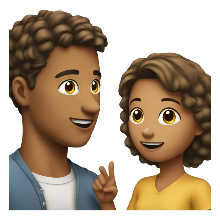 Young man giving a hand to a young woman sticker