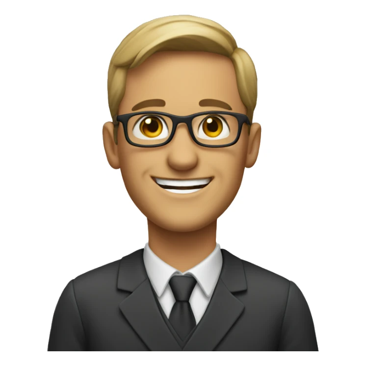 happy inspired male teacher in glasses sticker