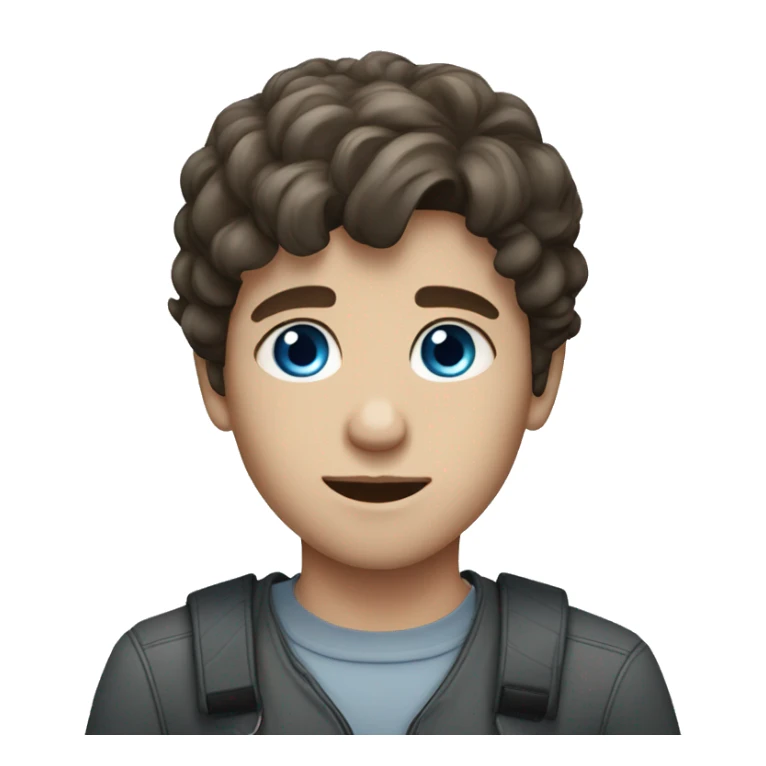 brunette boy with blue/grey eyes sticker