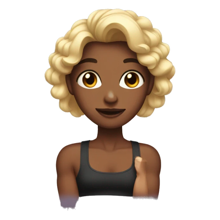 a girl with a manicure and biceps sticker