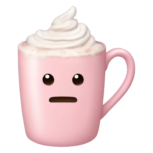 Aesthetic hot chocolate in a light pink mug sticker