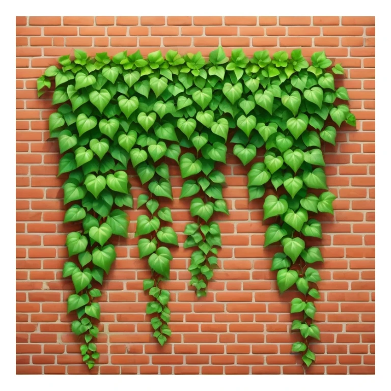 red brick wall with green ivy growing on it sticker