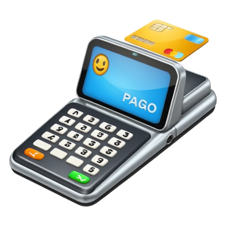 Icono de una terminal de pago con una tarjeta MOBIL sticker