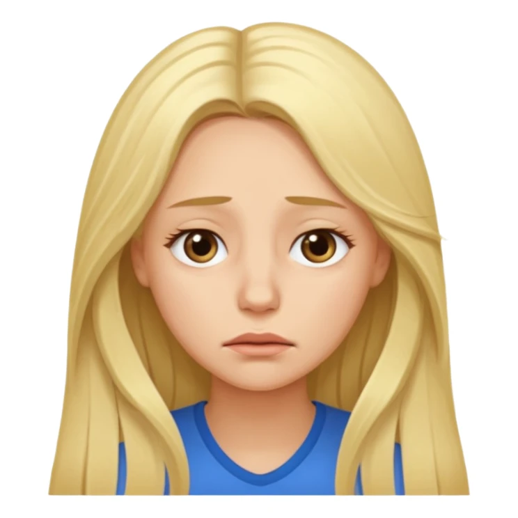 tired blond woman with long hair sticker
