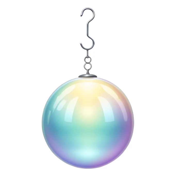 Ethereal floating orb with soft glow and minimal clothing hanger silhouette inside, masculine style energy, light waves radiating sticker
