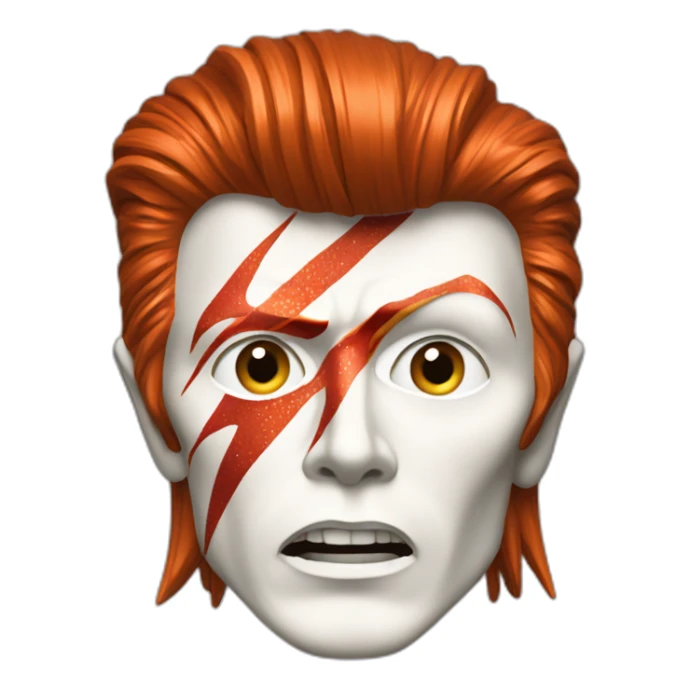 A TOK emoji of david bowie aladdin sane, grey background sticker