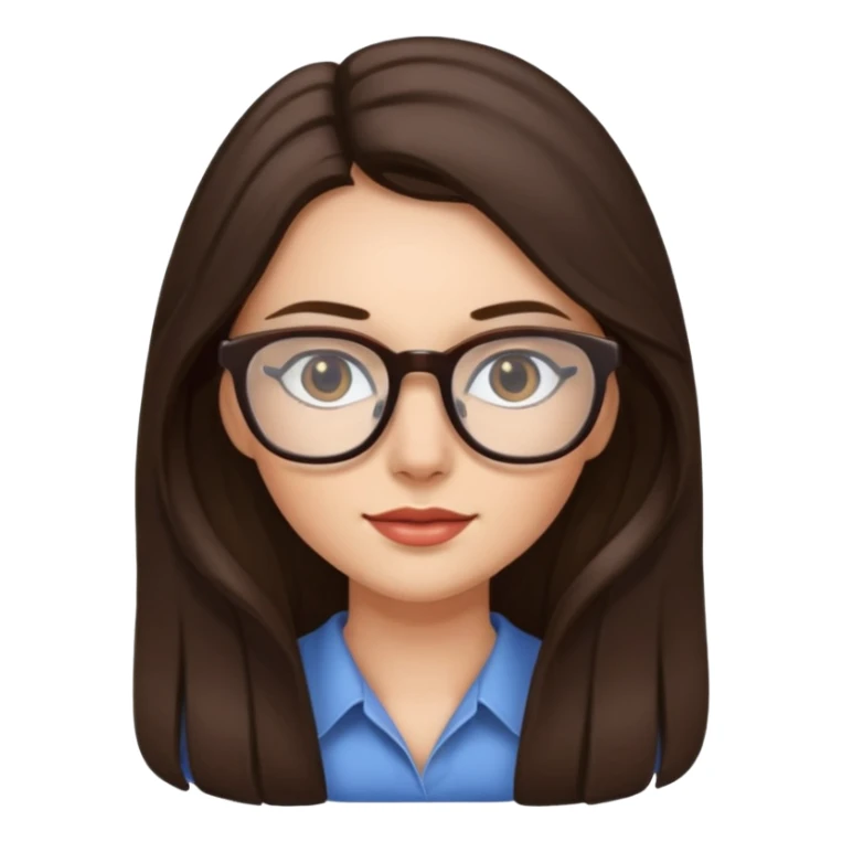 Pretty brunette long haired woman with glasses sticker