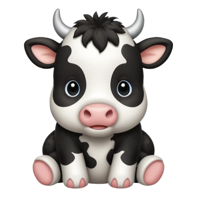 baby black and white cow sticker