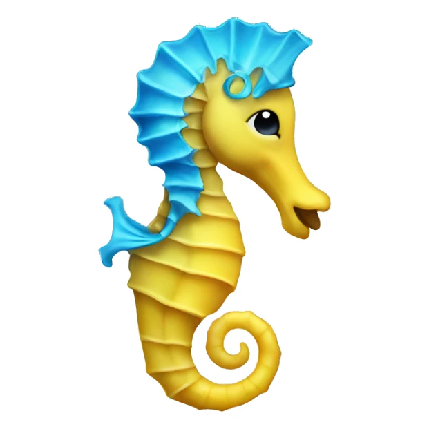 Yellow seahorse with blue moon hook  sticker
