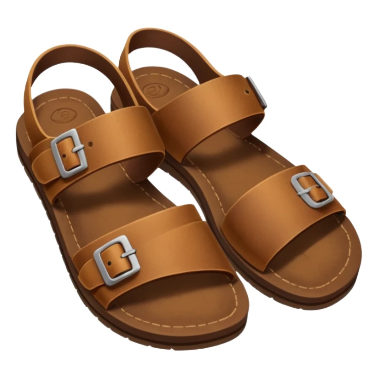 emoji de sandália papete marrom sticker