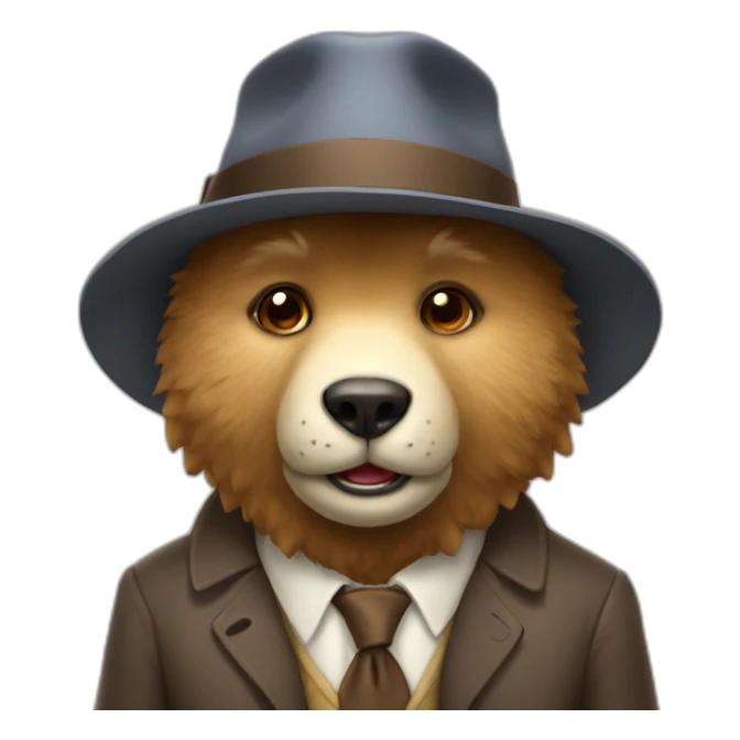 Ours avec un petit chapeau sticker