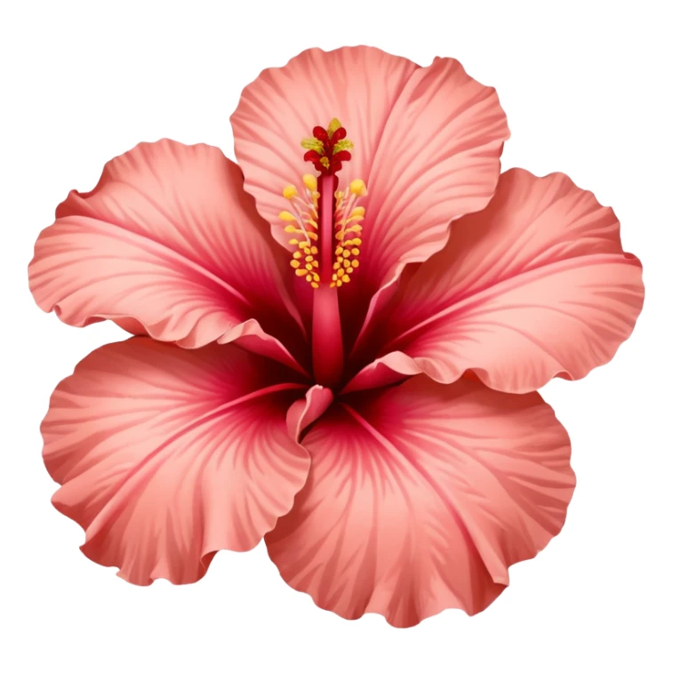 a salmon pink colour hibiscus sticker