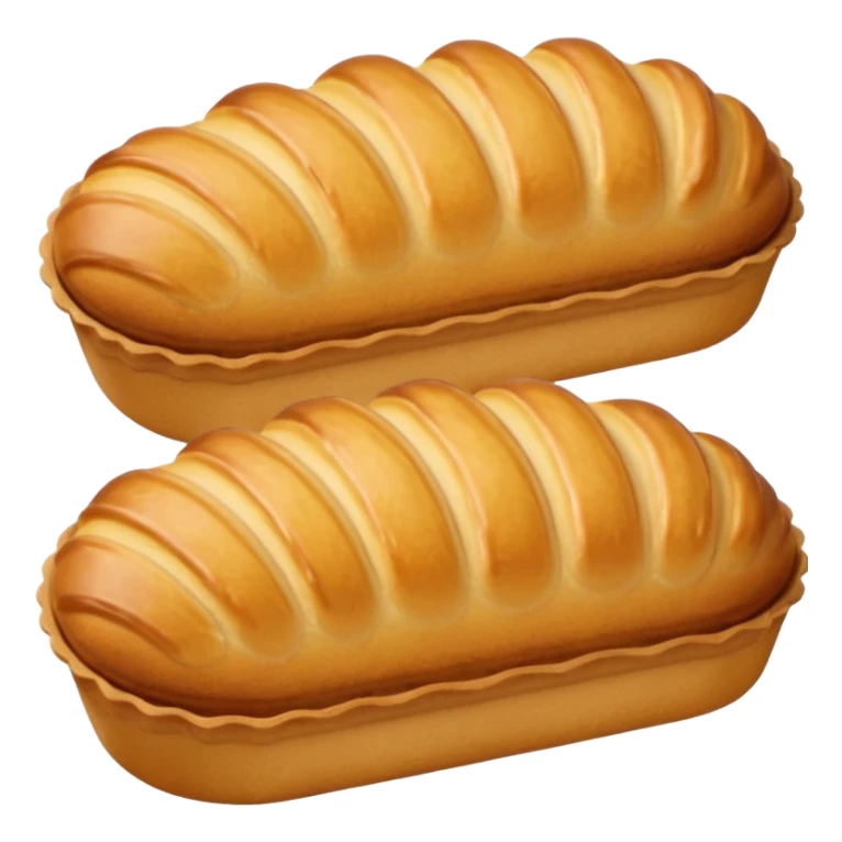 A madeleine pastry. Scalloped oval seashell shape with ONLY four to five vertical lines going in the same direction. Light golden brown. Scalloped edge. Cookie. Flat. Long. Oval shape. Lets scallops. sticker