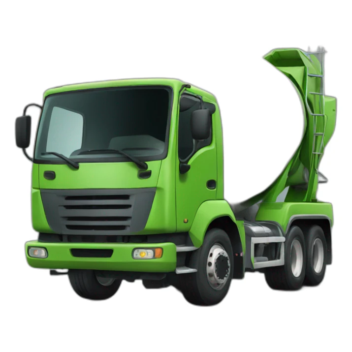 green concrete mixer truck sticker
