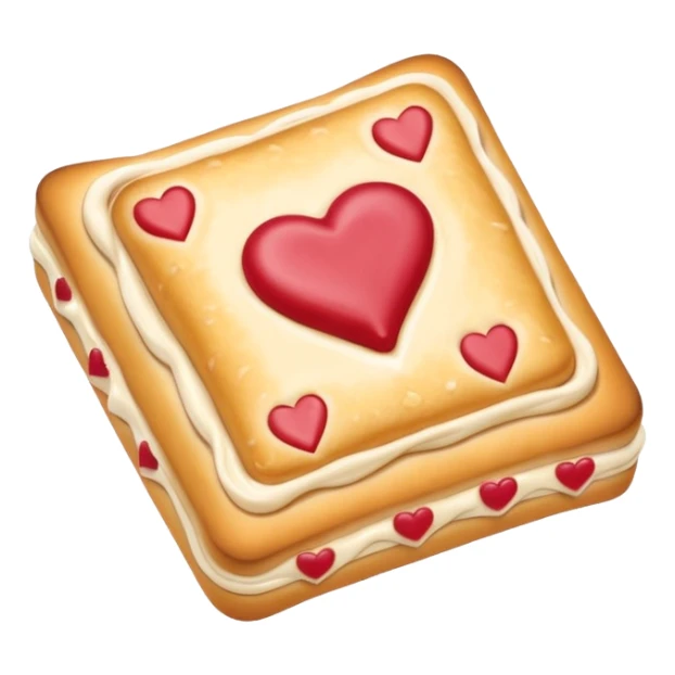 Frosted Toaster strudel pastry with hearts sticker