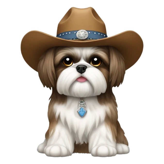 Shih Tzu wearing a cowboy hat  sticker