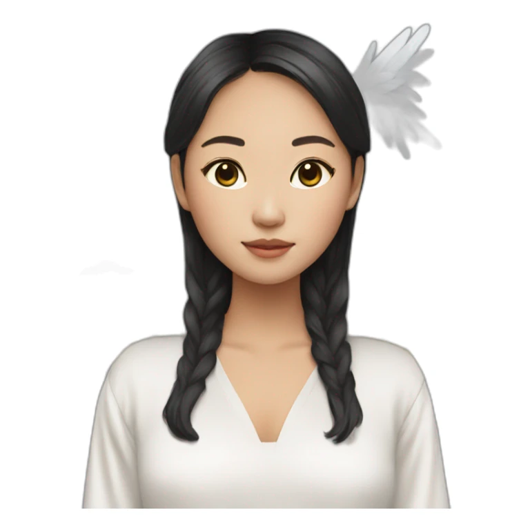 Asian girl with angel vetements sticker