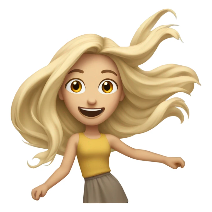 Blonde girl flipping her hair sticker