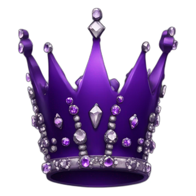 very dark purple crown with small dark Vicrorian style crystals and club marks sticker