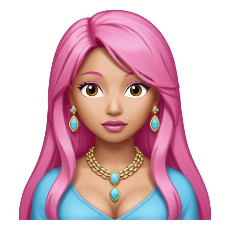 Nicki Minaj with long pink hair sticker