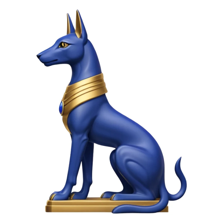 Black, gold, lapis anubis statue posed  sticker