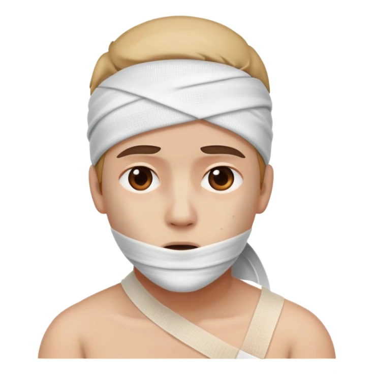 person with bandage and injury looking hurt sticker