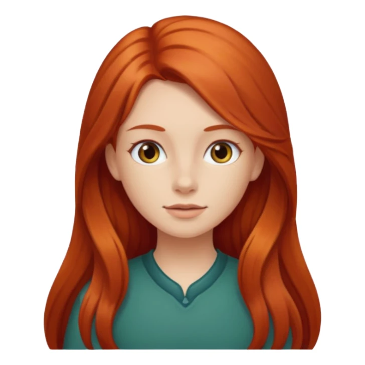 Garota ruiva clara de cabelo comprido  sticker