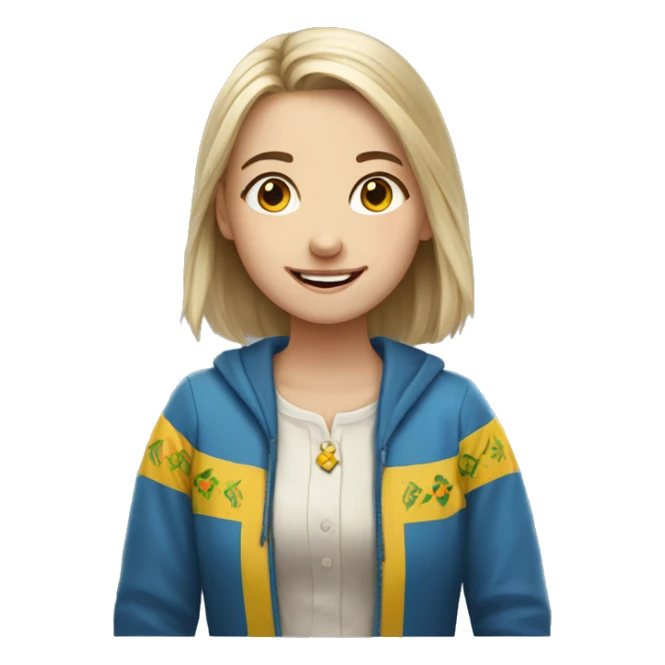 ukrainian girl smile and talk sticker