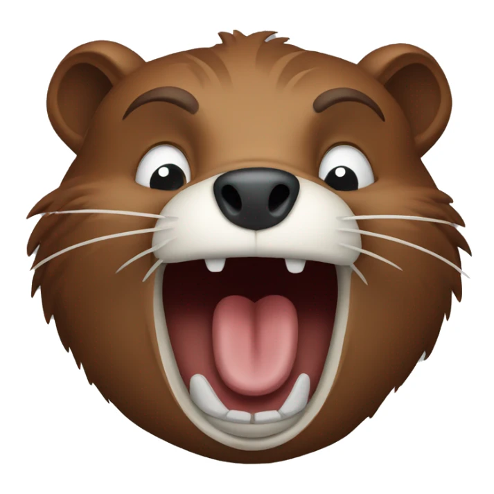 Scared beaver with hands near the mouth sticker