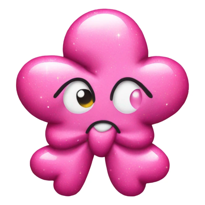pink sparkle poop emoji with bow sticker