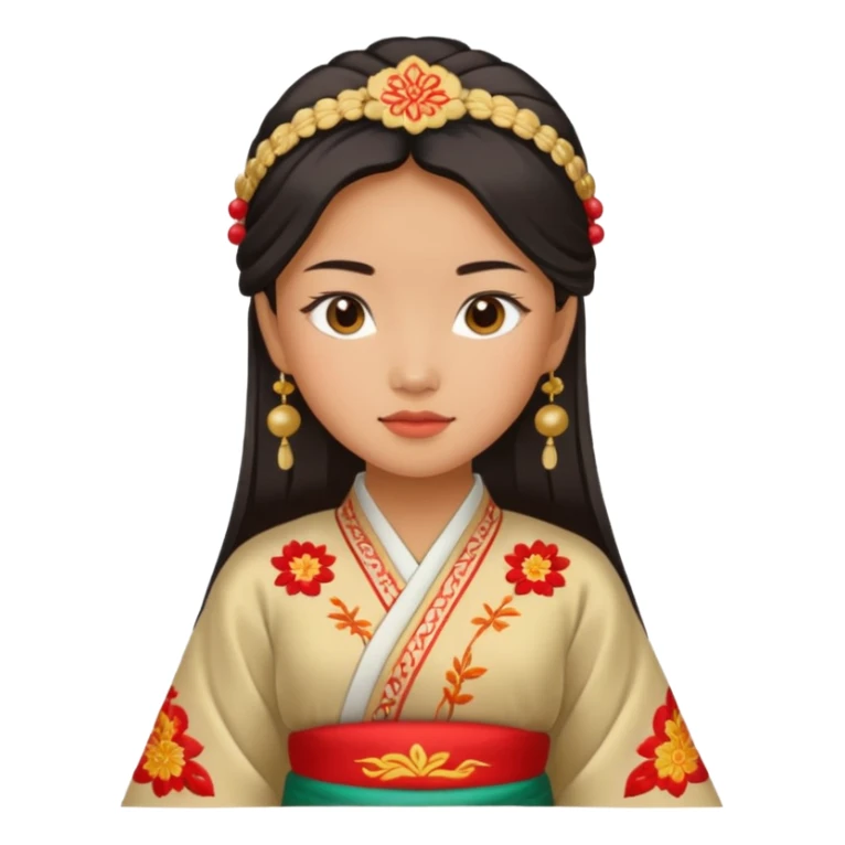 chica aseatica con con colores i cosas tipicas de asia sticker