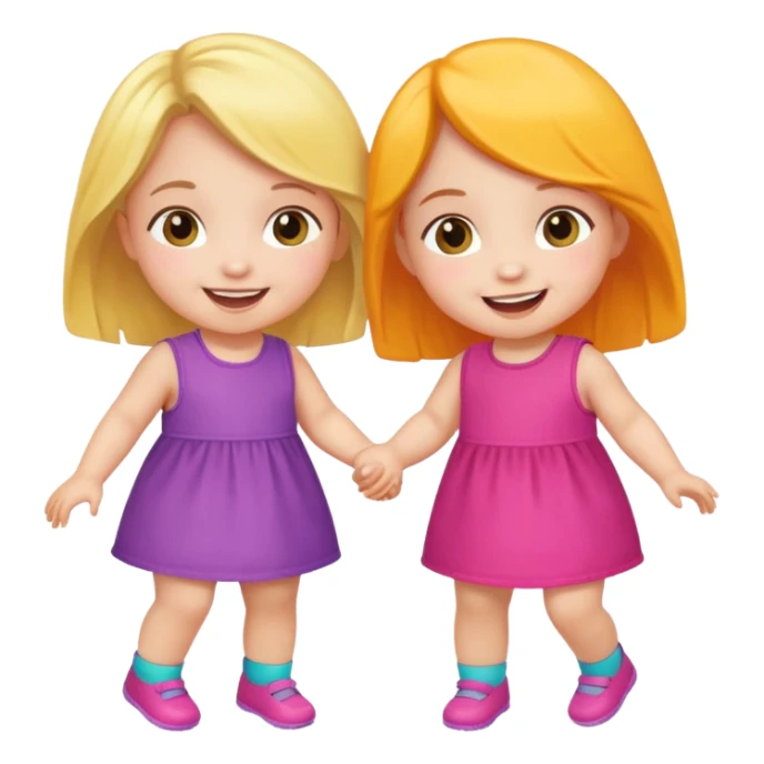 two toddlers girls sticker