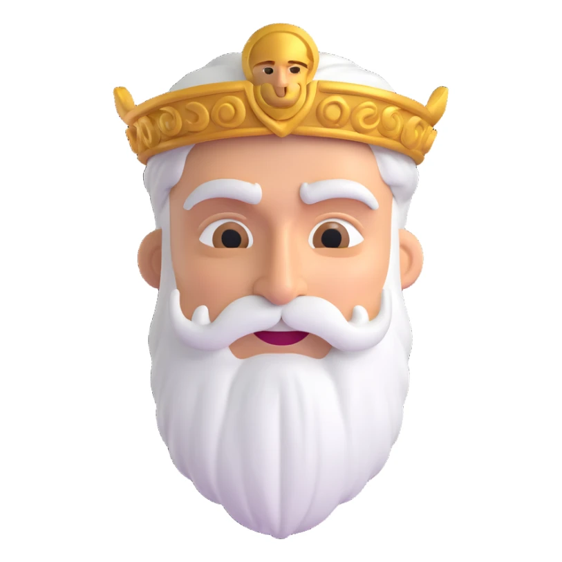 happy Zeus, the Greek god, 3D emoji style sticker