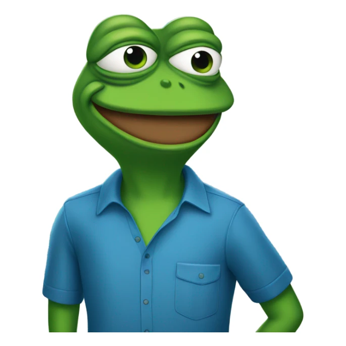 Pepe the frog with a blue shirt sticker