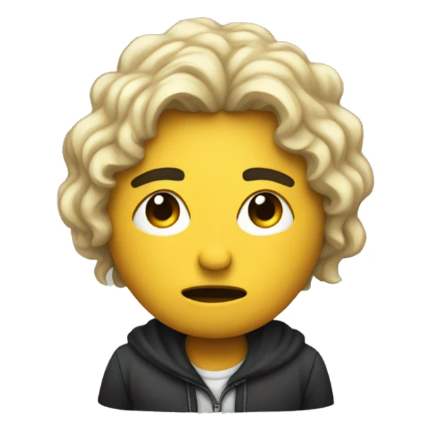 Sentado triste escuchando música  sticker