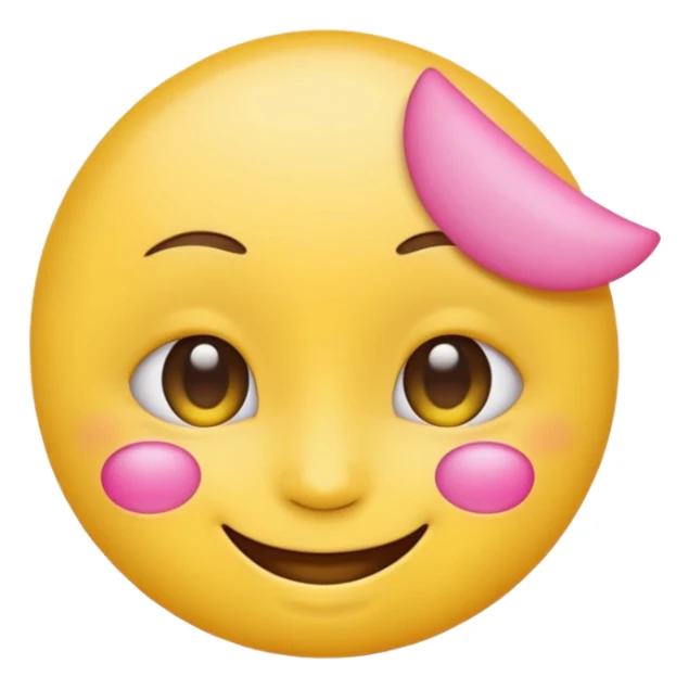 Generic Yellow emoji with pink under eye patches sticker