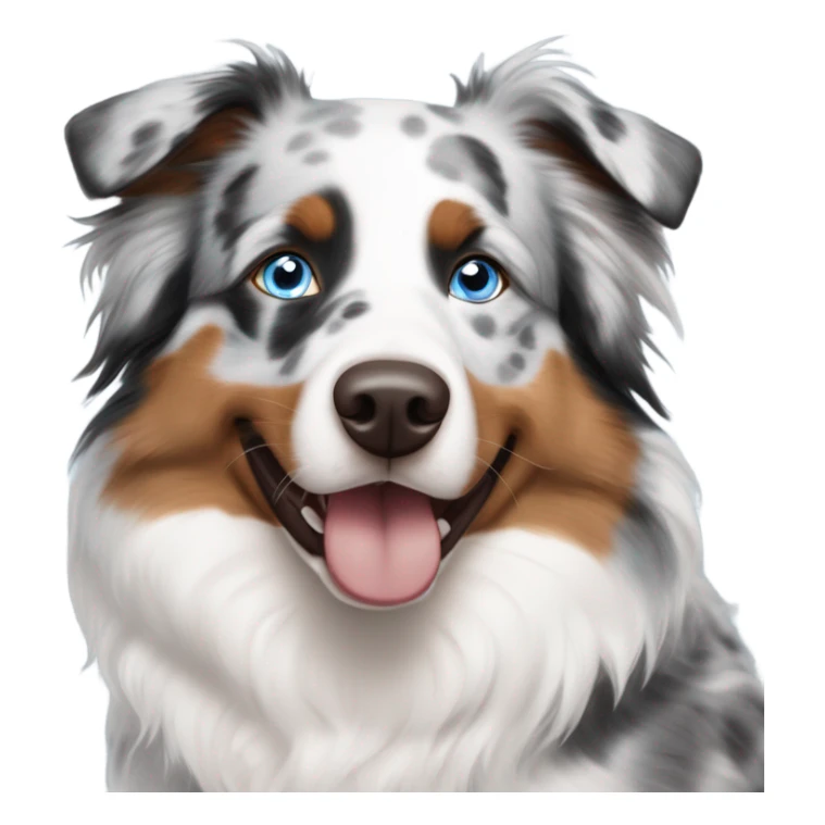 Blue Merle Australian shepherd with one blue eye and one brown eye sticker