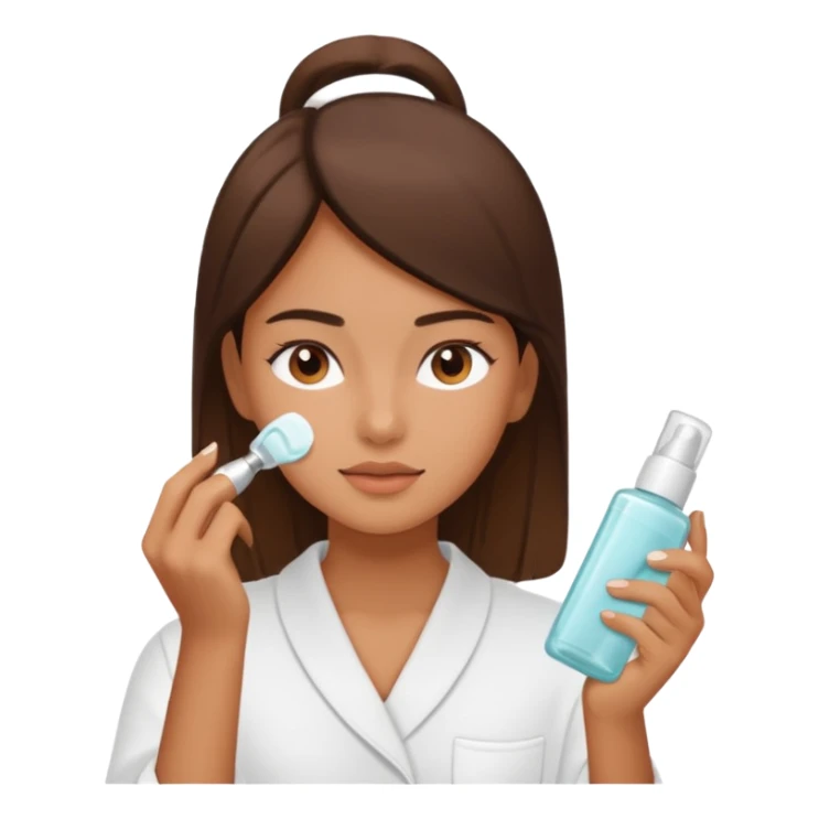 Chica haciendose skincare sticker