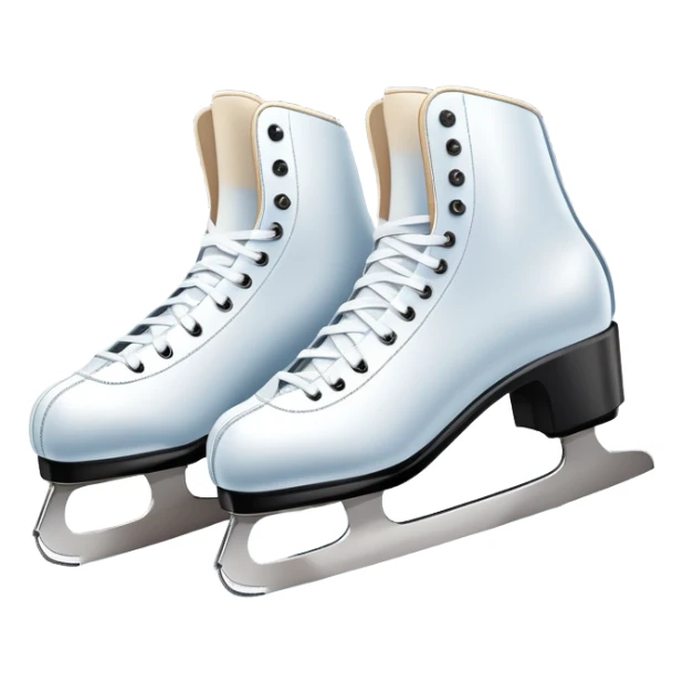 An icon featuring a pair of elegant figure skates resting on scratched, worn ice. In the background, cheering spectators fill the stands of a grand stadium, creating a vibrant atmosphere. Transparent background highlights the essence of figure skating performance sticker