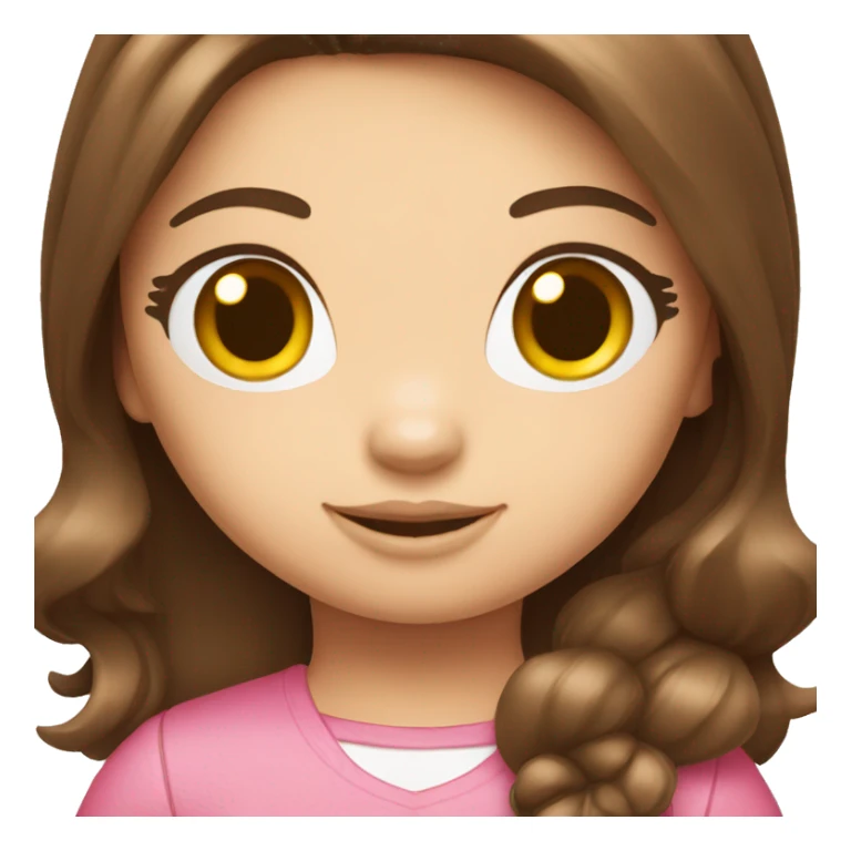 hello kitty girl with straight brown hair sticker