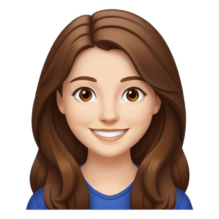 claire richardson cheveux marrons cheveux longs sourire sticker