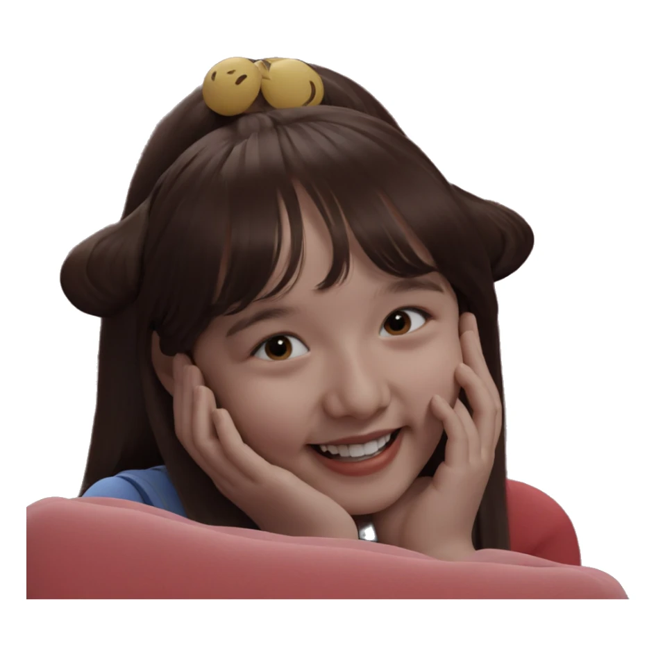 smiling girl with long hair sticker
