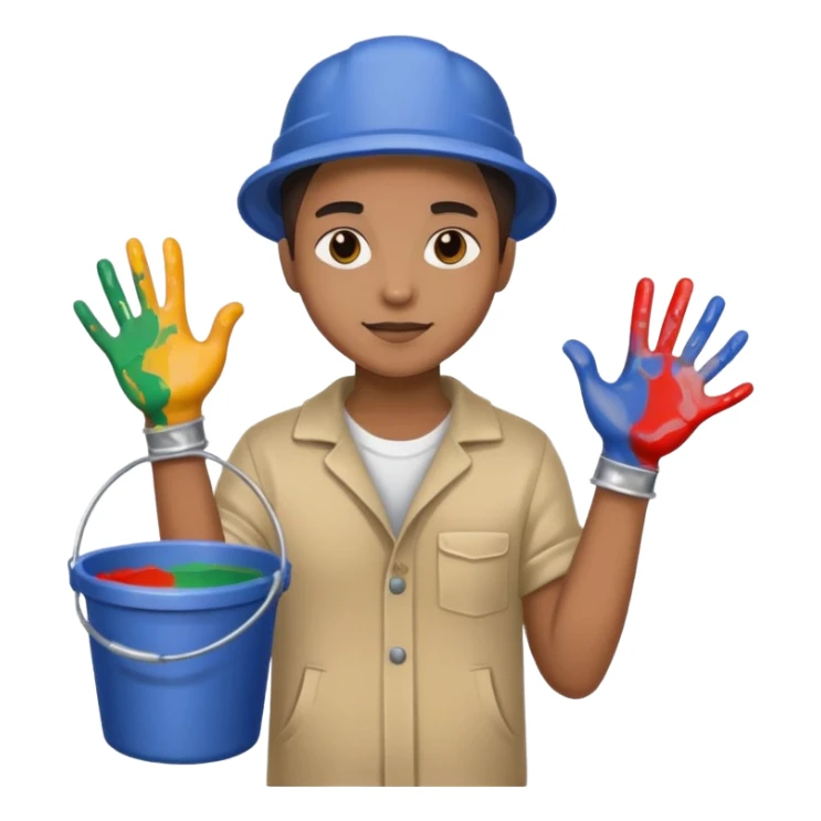 Poster Paster + bucket, Street Artist. sticker