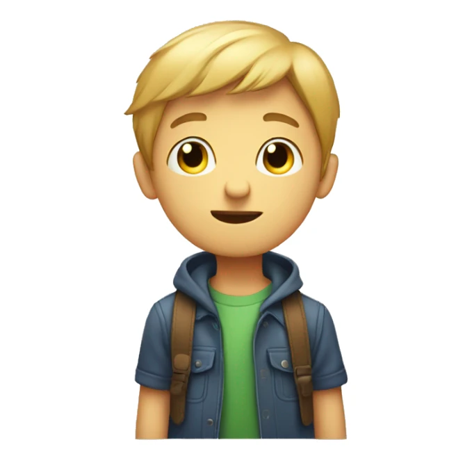 boy trying to make friends but he is shy sticker