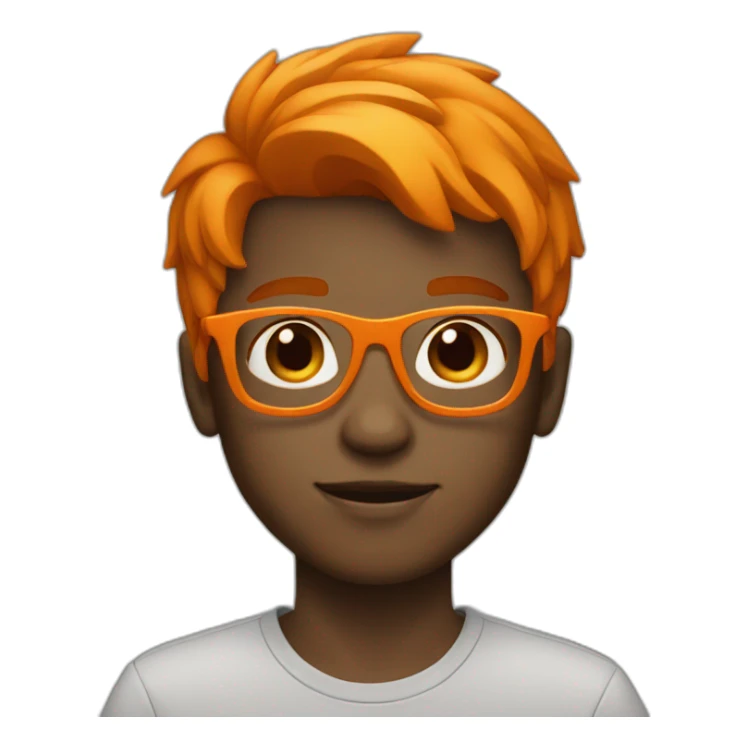 Boy with orange glasses and medium hair sticker