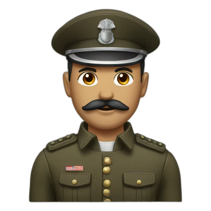 A man with square mustache wearing a soilder outfit sticker