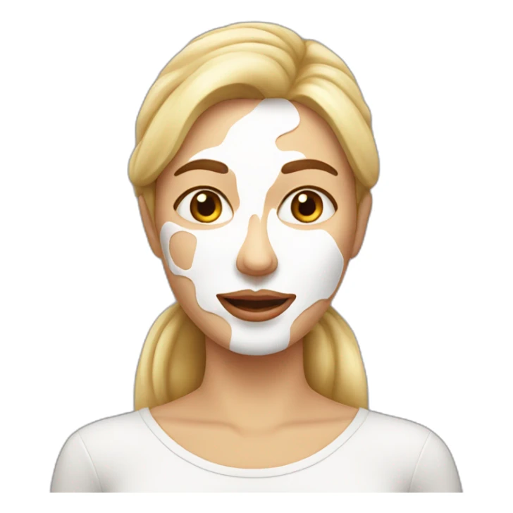 woman with vanilla glazing on her face sticker